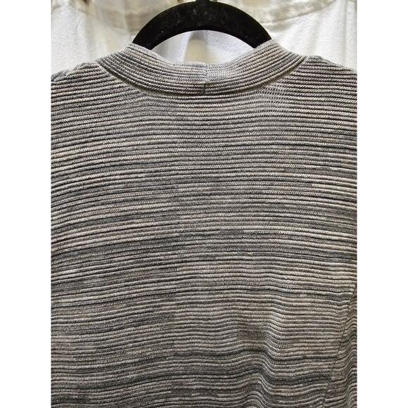 Eileen Fisher gray heather ribbed knit cotton blend open cardigan medium - Picture 9 of 12